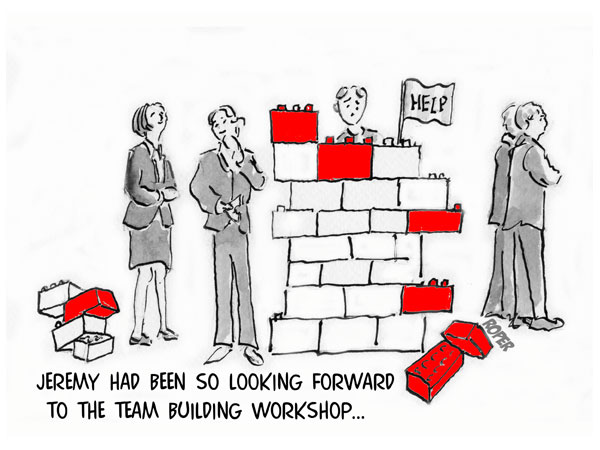 Team building cartoon